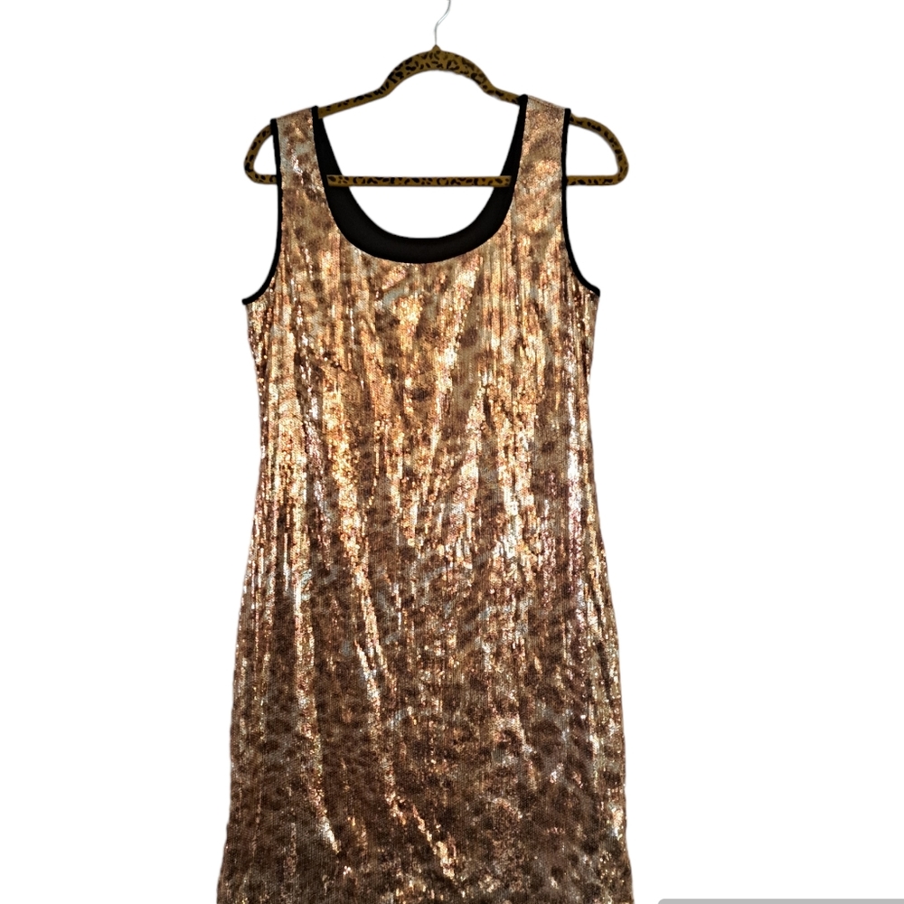 Leopard sequined slip dress